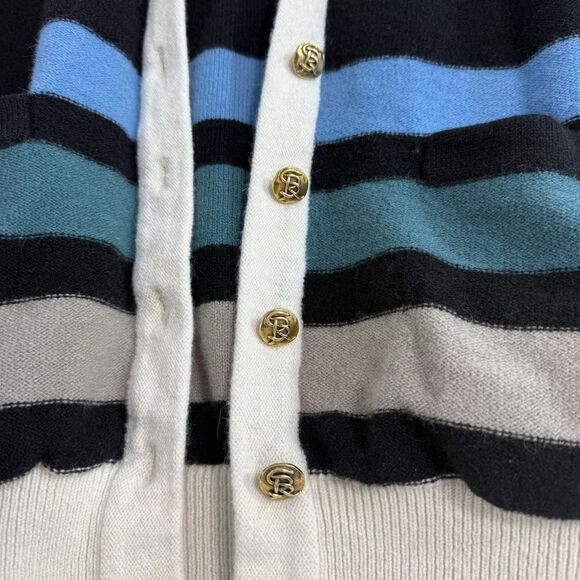 Vintage Sonia Sonia Rykiel Womens Wool Cardigan Strip Size 46 Padded Shoulder - Picture 11 of 16